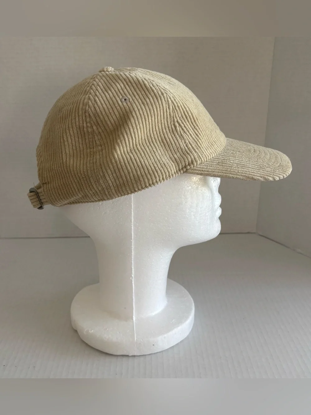 Jean Michel Basquiat Rare Corduroy Strap Back Dad Cap - Beige All Cotton
